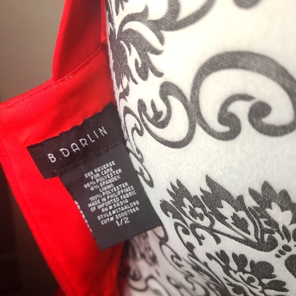 Little Red Formal Dress size 1/2 B. Darlin LIKE NEW! - Picture 4 of 5